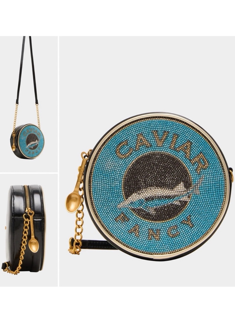 Betsey Johnson KITSCH CAVIAR CROSSBODY BLUE new with tags NWT